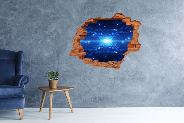 Grote 3D muursticker gat in de muur Digitale ruimte achter de muur