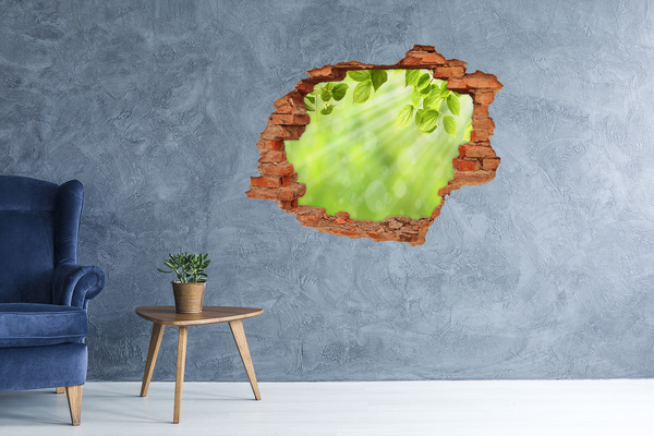 Vinyl muursticker 3D breekeffect Groen paradijs achter de muur