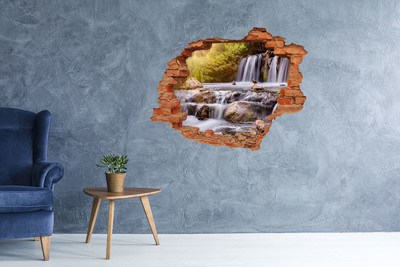 Vinyl muursticker 3D breekeffect Waterval in het bos