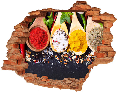 Vinyl muursticker 3D breekeffect Specerijenparadijs