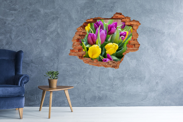 Vinyl muursticker 3D breekeffect Een verborgen bloemenparadijs