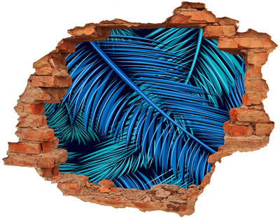 Vinyl muursticker 3D breekeffect Tropische oase met palmbomen