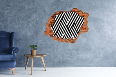 Vinyl muursticker 3D breekeffect Geometrische patronen in een gat in de muur