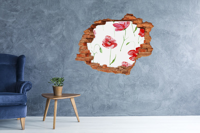Vinyl muursticker 3D breekeffect Bloemengat in de muur