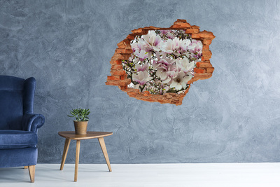 Grote 3D muursticker gat in de muur Magnolia Bloemenparadijs