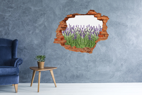 Grote 3D muursticker gat in de muur Een bloemenoase van lavendel