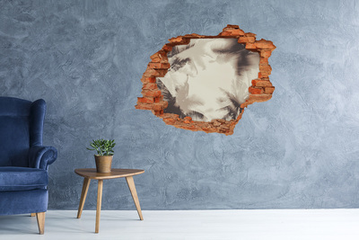 Vinyl muursticker 3D breekeffect Tropische oase achter de muur