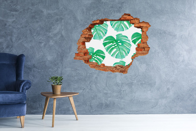 Grote 3D muursticker gat in de muur Groene jungle achter de muur