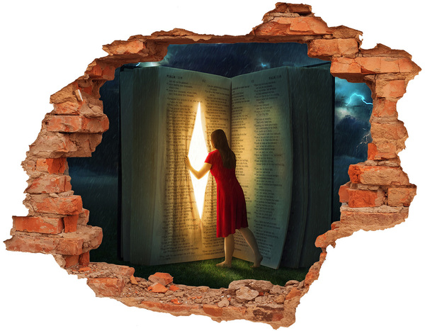 Vinyl muursticker 3D breekeffect Een gat in de realiteit