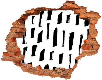 Grote 3D muursticker gat in de muur Een verwoeste muur die uitkijkt over de stad.