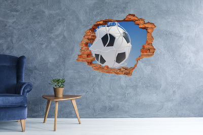 Vinyl muursticker 3D breekeffect Voetbal in de lucht