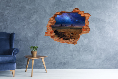 Grote 3D muursticker gat in de muur Ruimtelandschap in Monument Valley