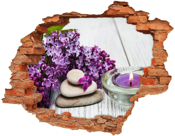 Vinyl muursticker 3D breekeffect Een bloemenoase van rust