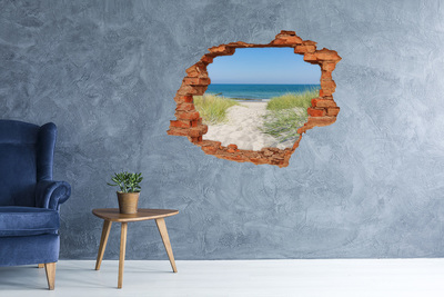 Grote 3D muursticker gat in de muur Uitzicht op het strand