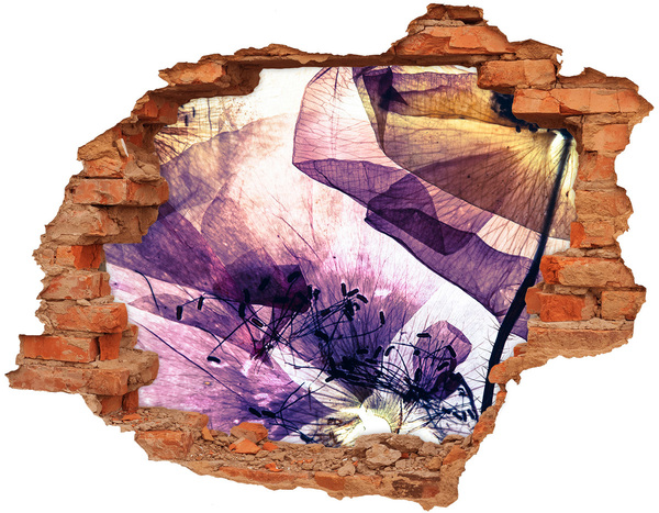 Grote 3D muursticker gat in de muur De bloemenwereld achter de muren