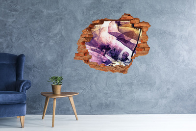 Grote 3D muursticker gat in de muur De bloemenwereld achter de muren