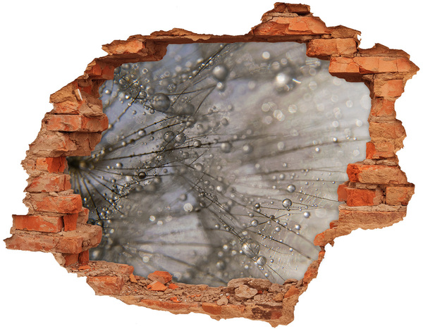 Vinyl muursticker 3D breekeffect Waterdruppels op glas