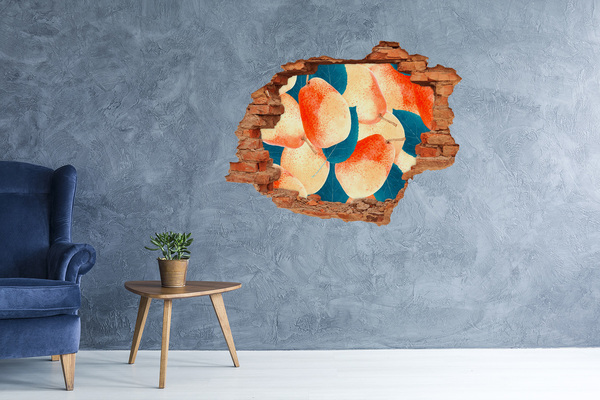 Grote 3D muursticker gat in de muur Fruitparadijs achter de muur
