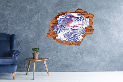 Grote 3D muursticker gat in de muur Tropisch paradijs achter de muur