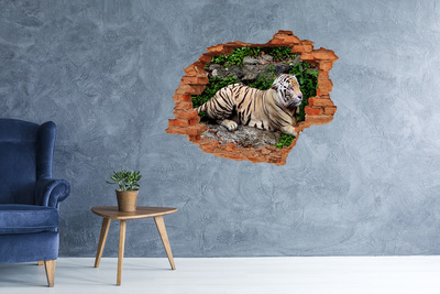 Grote 3D muursticker gat in de muur Tijger in zijn natuurlijke habitat