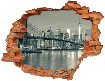Grote 3D muursticker gat in de muur Uitzicht op New York