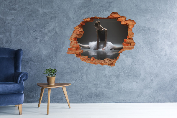 Vinyl muursticker 3D breekeffect Danseres in een balletpose