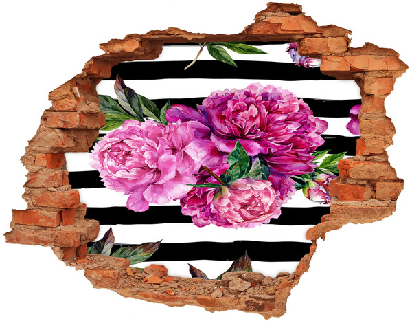Grote 3D muursticker gat in de muur Hole in the Wall Bloemenmuurschildering