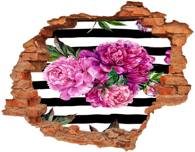 Grote 3D muursticker gat in de muur Hole in the Wall Bloemenmuurschildering