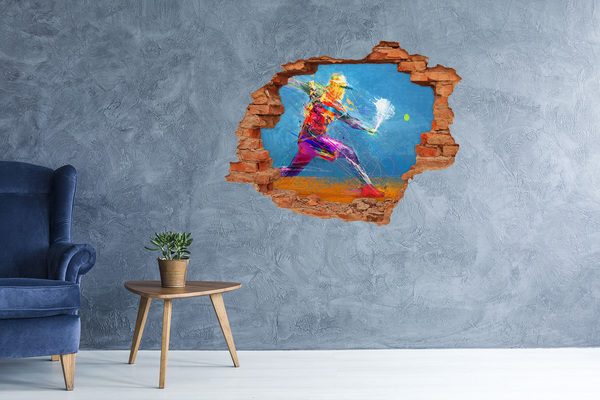 Grote 3D muursticker gat in de muur Onderdompeling in kleuren