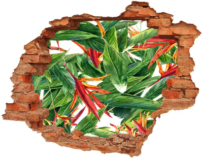 Grote 3D muursticker gat in de muur Tropisch paradijs achter de muur