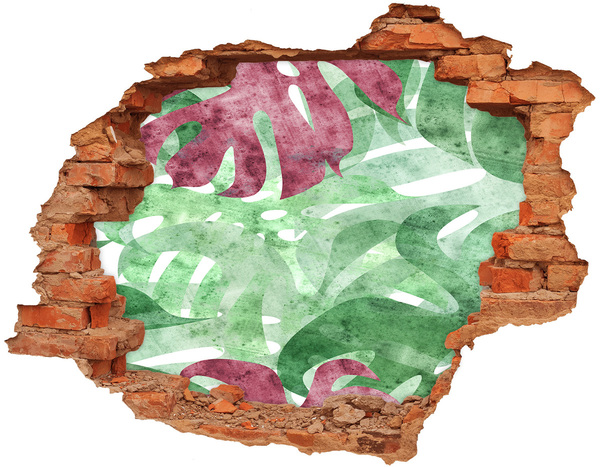 Vinyl muursticker 3D breekeffect Tropische jungle