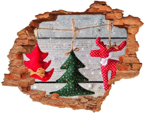 Grote 3D muursticker gat in de muur Kerstdecoratie voor in de muur
