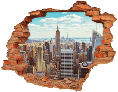 Grote 3D muursticker gat in de muur Uitzicht op New York