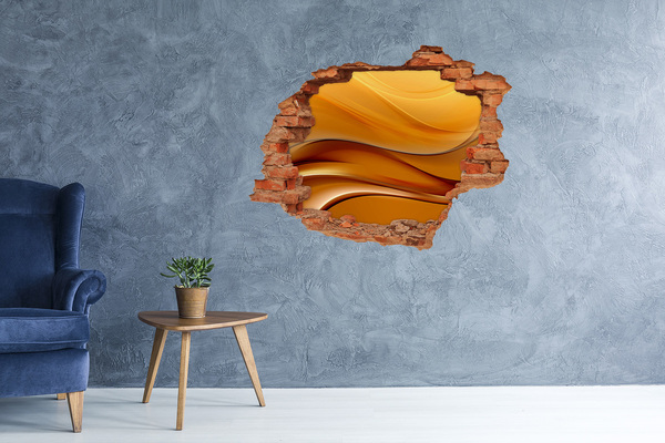 Vinyl muursticker 3D breekeffect Gouden golf in de muur