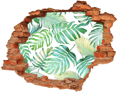 Vinyl muursticker 3D breekeffect Groene jungle achter de muur