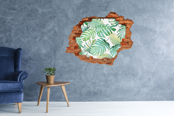 Vinyl muursticker 3D breekeffect Groene jungle achter de muur