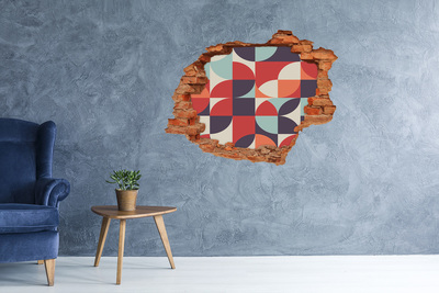 Grote 3D muursticker gat in de muur Geometrie in puin