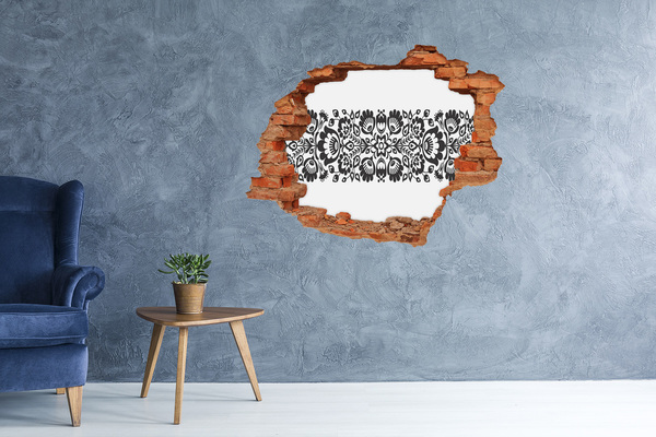 Vinyl muursticker 3D breekeffect Bloemenmotief op de muur