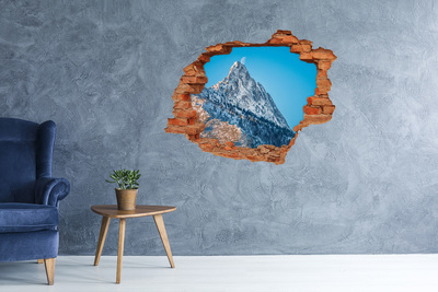 Vinyl muursticker 3D breekeffect Berglandschap achter het gat in de muur