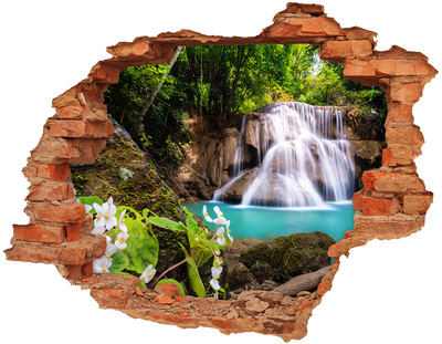 Vinyl muursticker 3D breekeffect Waterval in de jungle