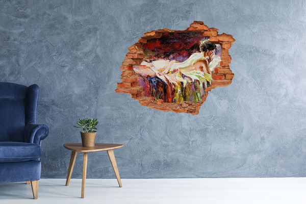 Grote 3D muursticker gat in de muur Schilderachtig berglandschap