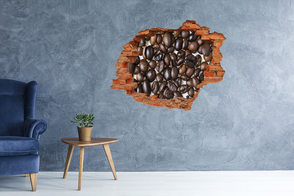 Vinyl muursticker 3D breekeffect Koffie in een vervallen muur