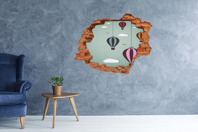 Vinyl muursticker 3D breekeffect Ballonnen in de lucht
