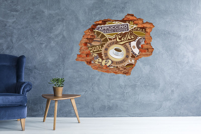 Vinyl muursticker 3D breekeffect Koffieplezier