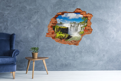 Grote 3D muursticker gat in de muur Iguazu-watervallen
