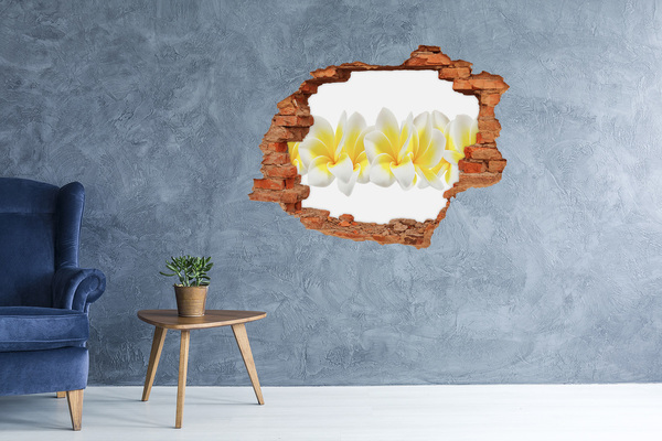 Vinyl muursticker 3D breekeffect Een bloemenparadijs achter de muur.