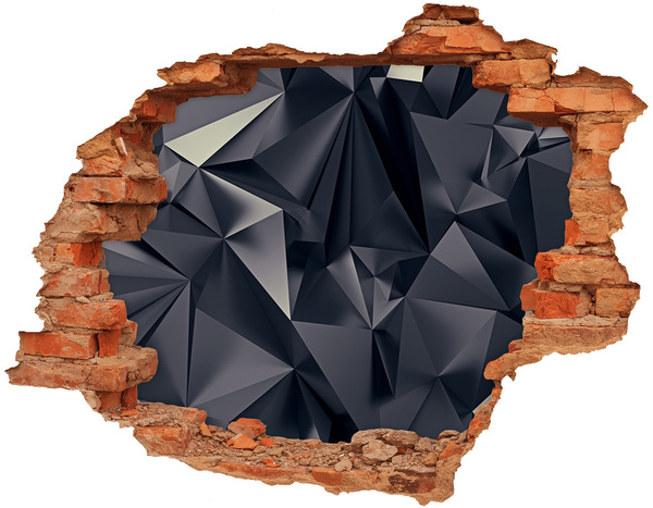 Vinyl muursticker 3D breekeffect Zwart, geometrische diepte