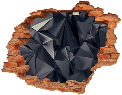 Vinyl muursticker 3D breekeffect Zwart, geometrische diepte