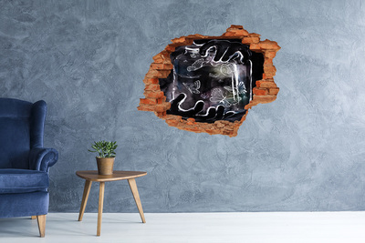 Vinyl muursticker 3D breekeffect Vlinders in een magische ruimte