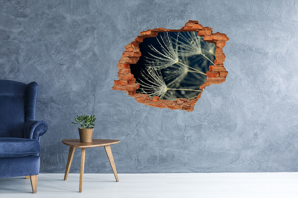 Vinyl muursticker 3D breekeffect Paardenbloemen in water